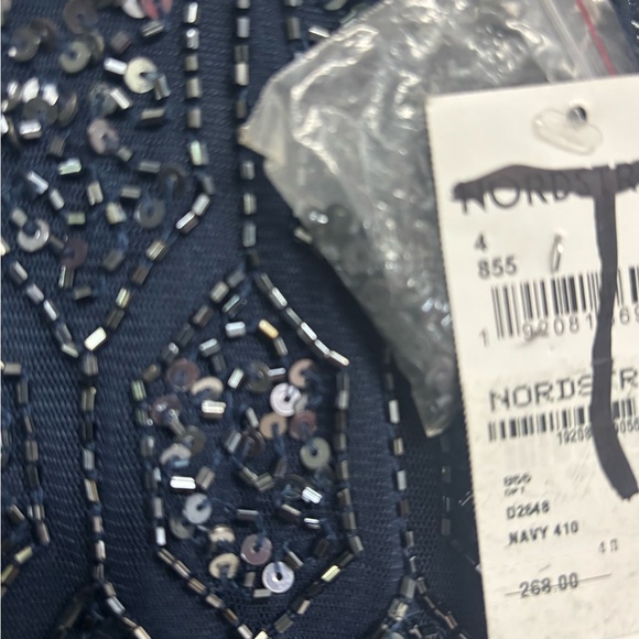 Pisarro Nights Navy Long Sequins and Beads Long Dress Size 4 NWT - Picture 6 of 8